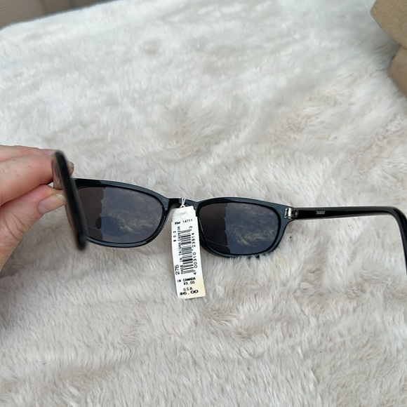 Vintage Dead Stock After Thoughts Black Rectangular Sunglasses - Picture 3 of 7